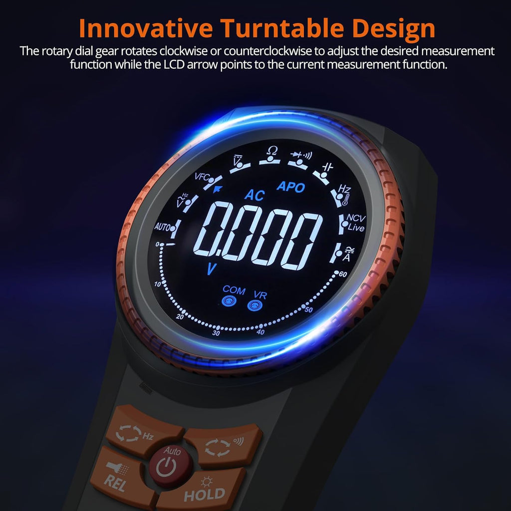 Proster Digital Multimeter 6000 Count Smart Meter TRMS Color Screen Voltage Current Capacitance Tester NCV Temperature
