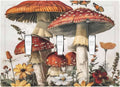 Decorative Switch Plates Mushroom Forest Butterfly Wild Flower 3 Gang Wall Plate Triple Toggle Light Switch Cover Faceplate Electrical Wall Panels For Bed Room Living Room Decor