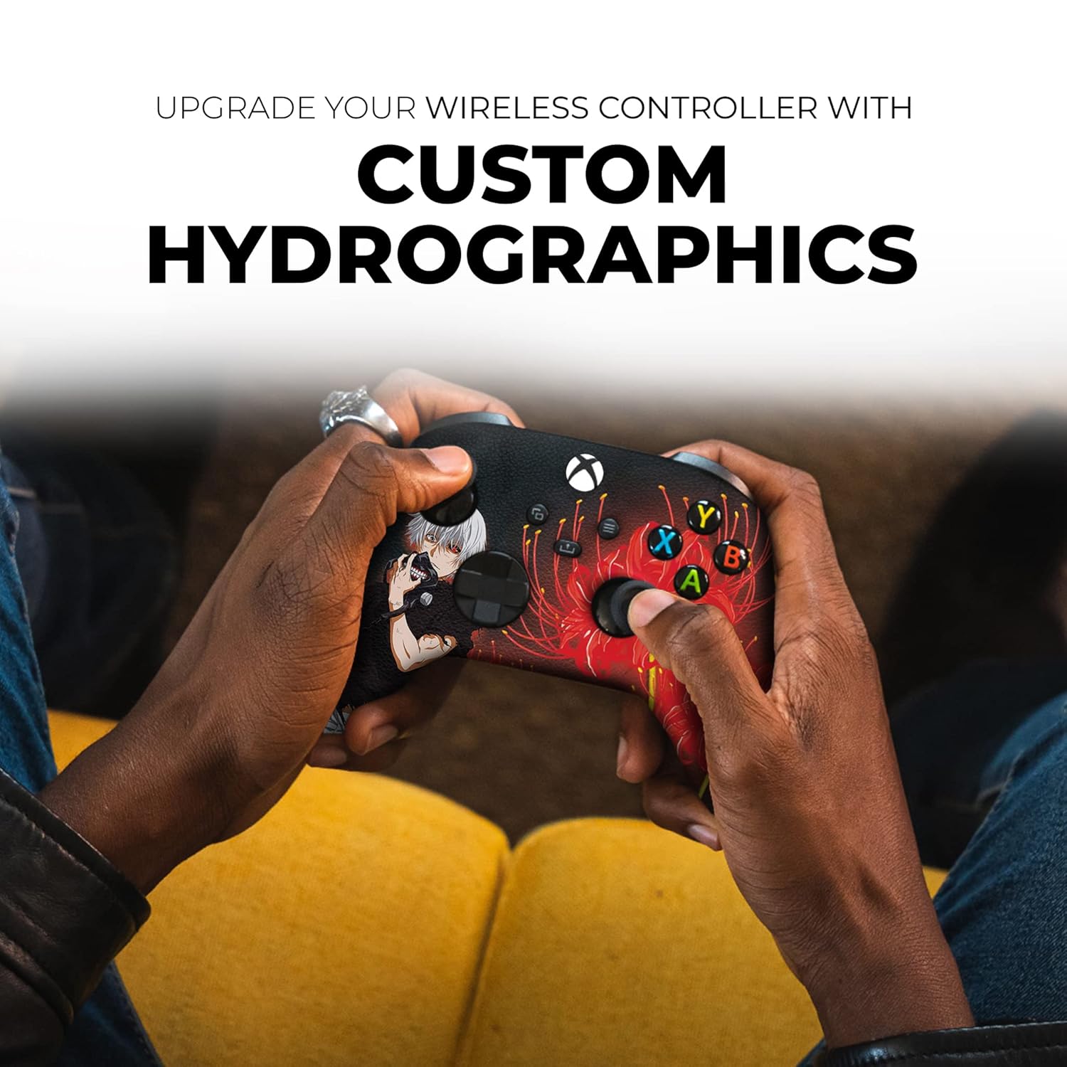 DreamController Tokyyo Ghoul Custom X-box Controller Wireless compatible with X-box One/Series X/S Proudly Customized in USA with Permanent HYDRO-DIP Printing(NOT JUST A SKIN) (MODDED)