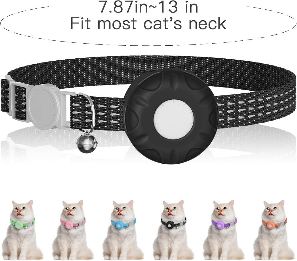 Cat GPS Tracker, Waterproof, Pet Tracker for Cats, Works with Any Collar,Compatible with Apple Find My App (Only iOS), No Monthly Fee, Black