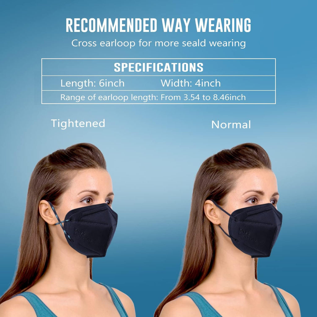 WWDOLL KN95 Face Mask 50 Pack, 5-Layers Breathable KN95 Masks, Purple