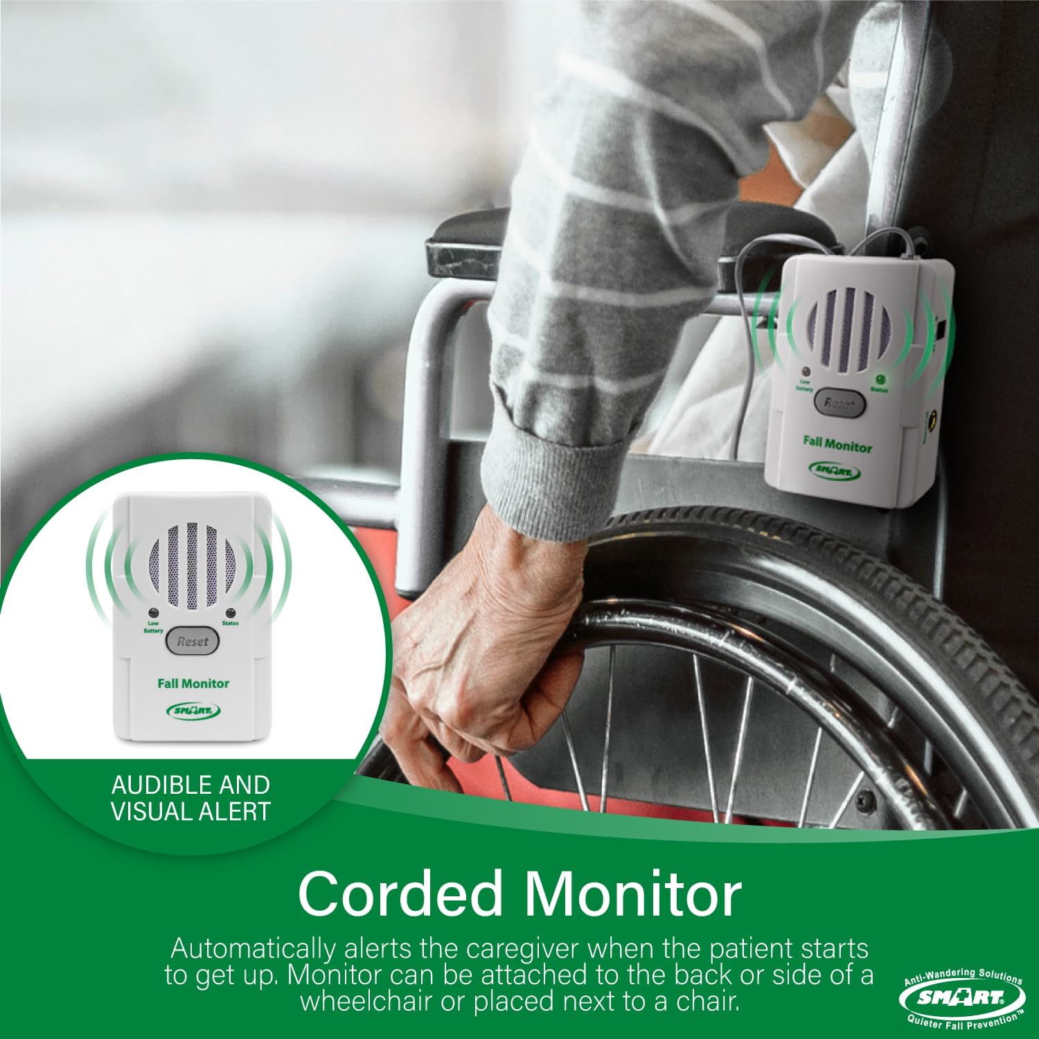 Smart Caregiver Chair Exit Alarm System for Fall and Wandering Prevention – Know When They get up - Weight Sensing Chair Pad for Automatic Motion Detection for Elderly