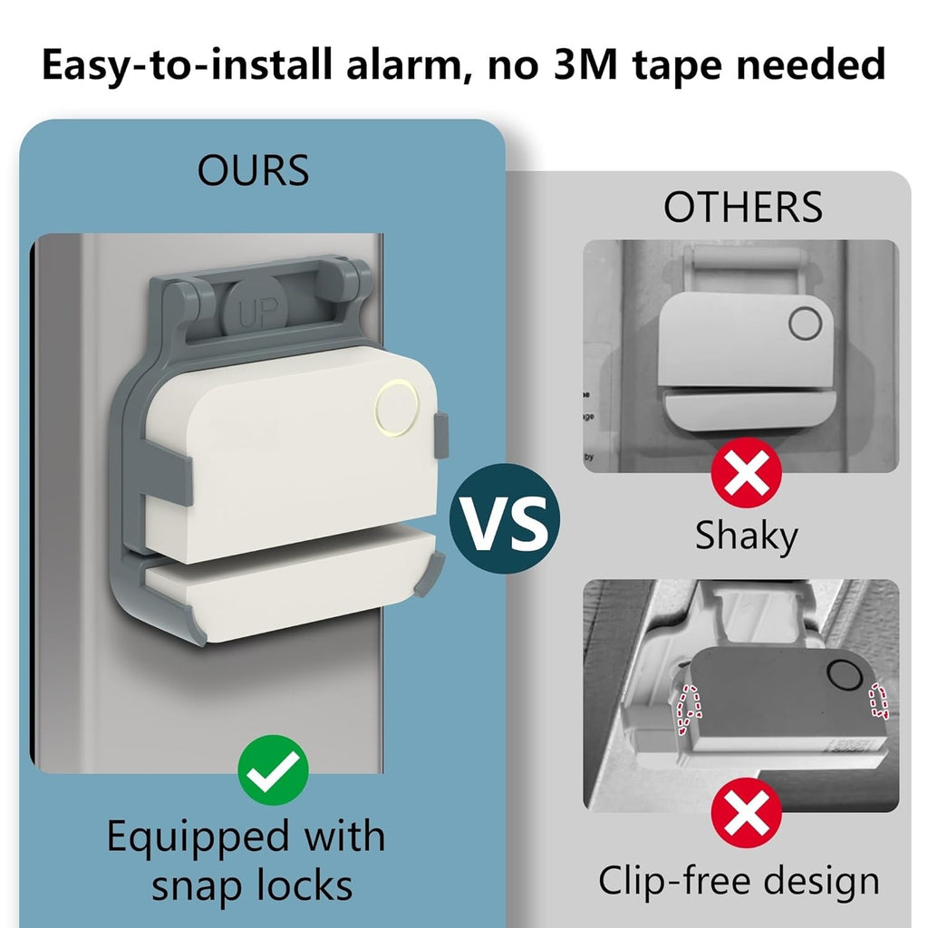Garage Door Bracket for Ring Alarm Contact Sensor 2nd Gen – Gray Mount with Snap Clip & Screws – Secure Fit, Easy Install, Ring Compatible Accessory (1-Pack, Sensor Not Included)