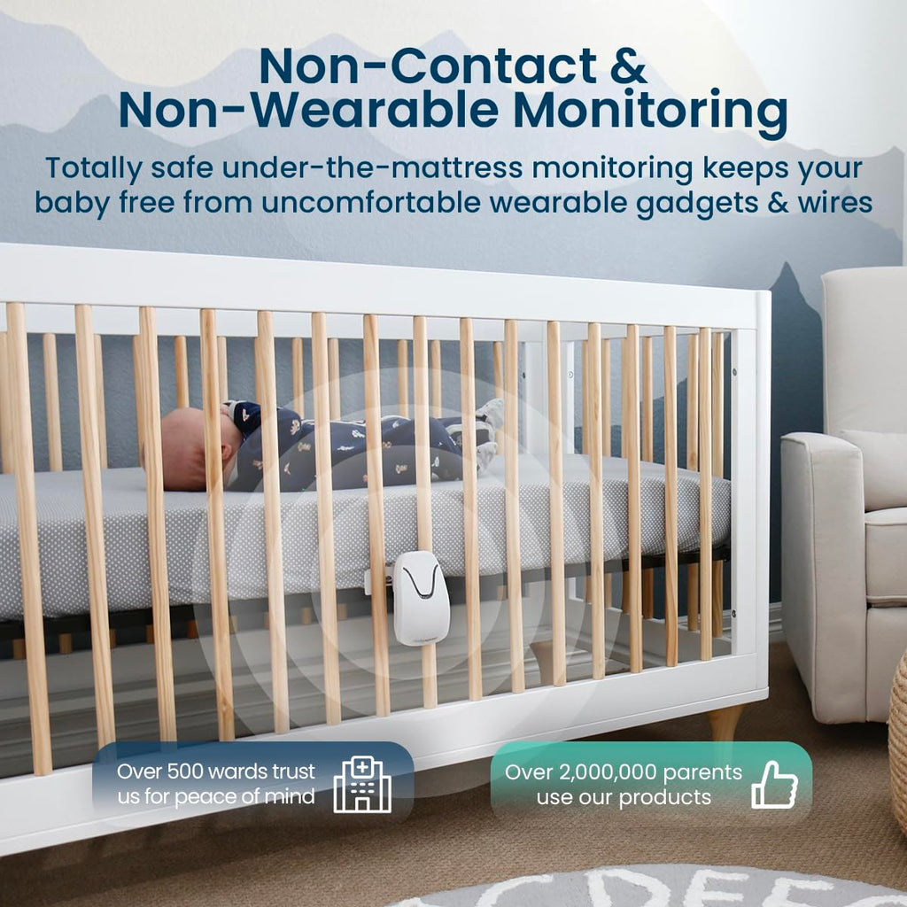Babysense 7 Baby Sleep Breathing Movement Monitor for Newborn and Infants, No WiFi, Non Wearable, Non Contact Monitor with 2 Under-Mattress Sensors for Full Crib Coverage, FSA Baby Monitor