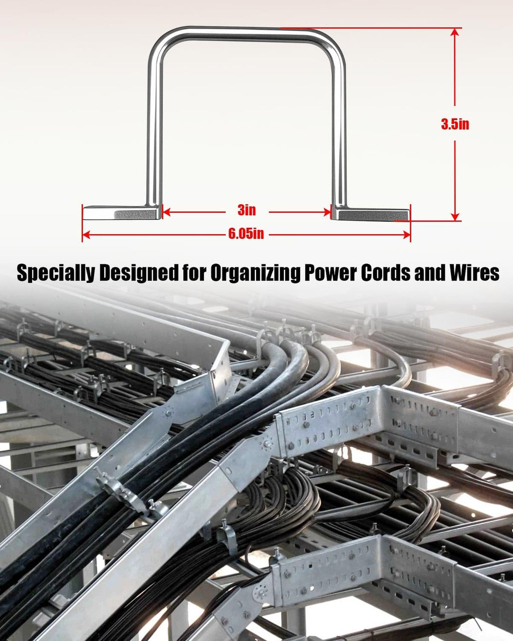 25Pcs 3 Inch D Rings, Aluminum Heavy Duty Distribution Rings for Managing and Organizing Electric Cables Wires, Silver
