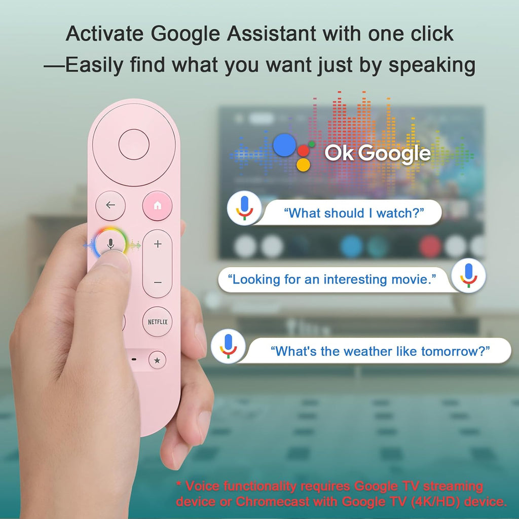Voice Replacement for Google-Chromecast-TV-Remote, for Chromecast with Google TV Remote, for Google TV Streamer.1-Year Warranty.