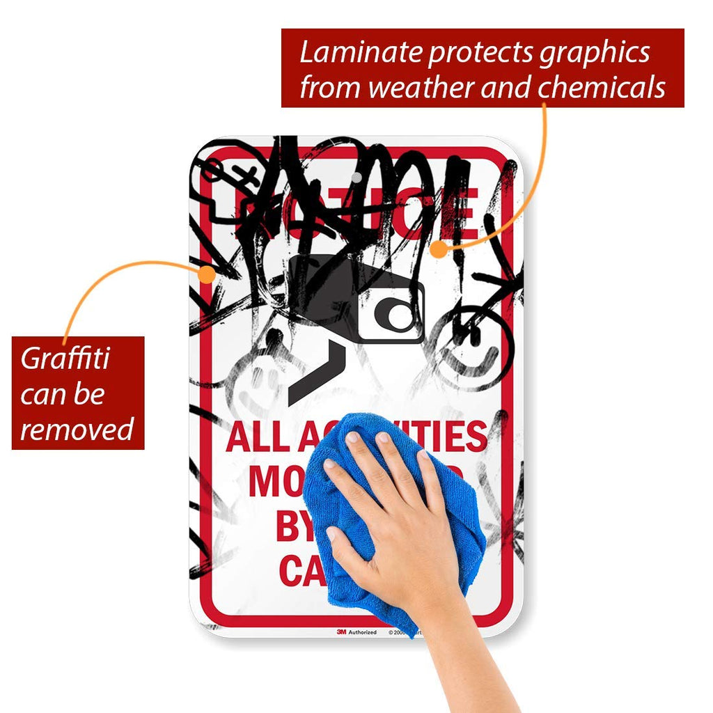 SmartSign "Notice - All Activities Monitored By Video Camera" Sign | 12" x 18" 3M Diamond Grade Reflective Aluminum