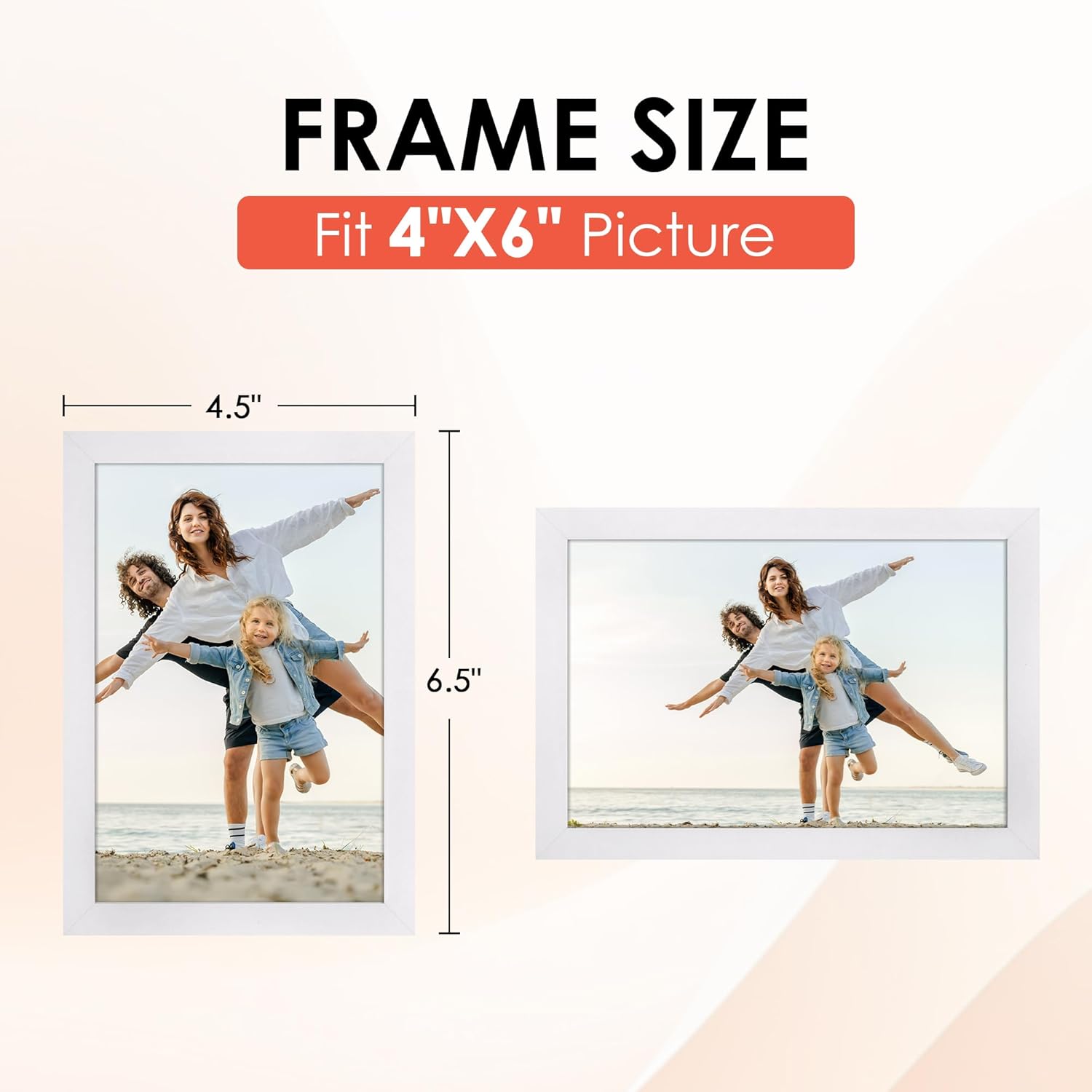 FIXSMITH 4x6 Picture Frame Set of 10, White Photo Frames Bulk with HD Plexiglass for Wall Hanging or Tabletop Display, Multi Picture Frames Collage for Wall Decor