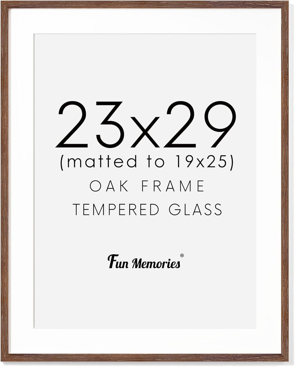23x29 Oak Wood Frame, 23"x29" Poster Frame, 23 x 29 Picture Frames with Mat for 19x25, Rustic Wood Frames 23 by 29 with Real Glass, 23" x 29" Art Frame, 23x29 Puzzle Frames (Walnut Color, 1 Pack)