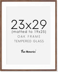 23x29 Oak Wood Frame, 23"x29" Poster Frame, 23 x 29 Picture Frames with Mat for 19x25, Rustic Wood Frames 23 by 29 with Real Glass, 23" x 29" Art Frame, 23x29 Puzzle Frames (Walnut Color, 1 Pack)