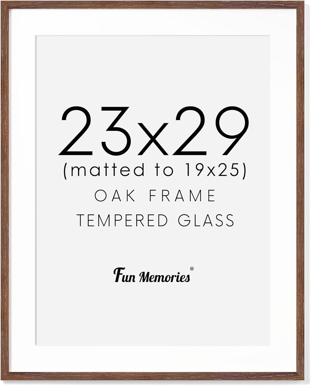 23x29 Oak Wood Frame, 23"x29" Poster Frame, 23 x 29 Picture Frames with Mat for 19x25, Rustic Wood Frames 23 by 29 with Real Glass, 23" x 29" Art Frame, 23x29 Puzzle Frames (Walnut Color, 1 Pack)