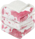 Cow Print Electric Heated Blanket Queen-Heating Blanket Queen Size with 10 Heat Levels & 10 Hours Auto-Off, Cozy Soft Fleece Sherpa, Washable, 84x90 Inches Cow Print Pink