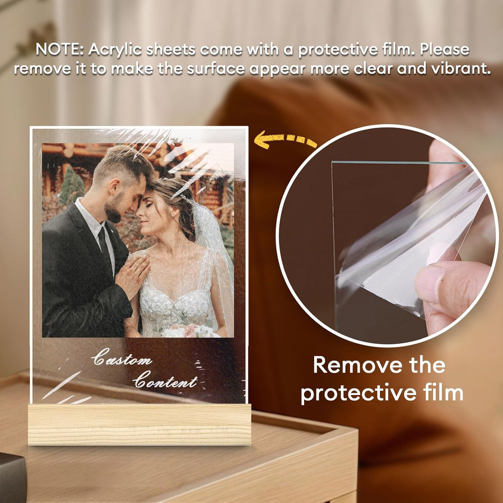 Personalized Picture Frame, Custom Tabletop Photo Frame with Light, Customized Gift for Mom/Father/Kid/Friend/Pet - Birthday, Valentine’s Day, Mother's Day, Father's Day, Christmas (R04)