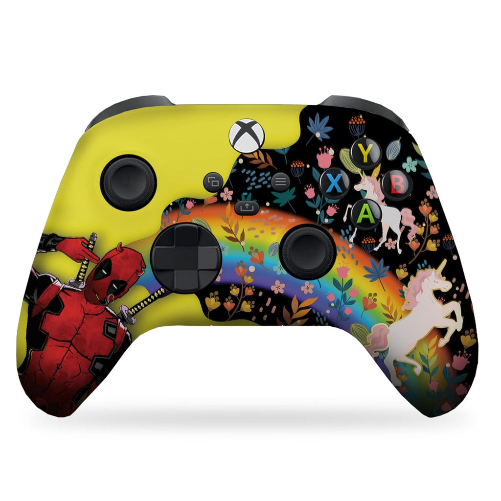DreamController Deaddpool & Unicorn Custom X-box Controller Wireless compatible with X-box One/X-box Series X/S Proudly Customized in USA with Permanent HYDRO-DIP Printing(NOT JUST A SKIN)(MODDED