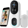 BOTSLAB 2K Doorbell Camera Wireless, 180° Head-to-Toe View, No Monthly Fee, Video Doorbell with 2-Way Audio, Human Detection, 5200mAh Battery, 2.4Ghz WiFi
