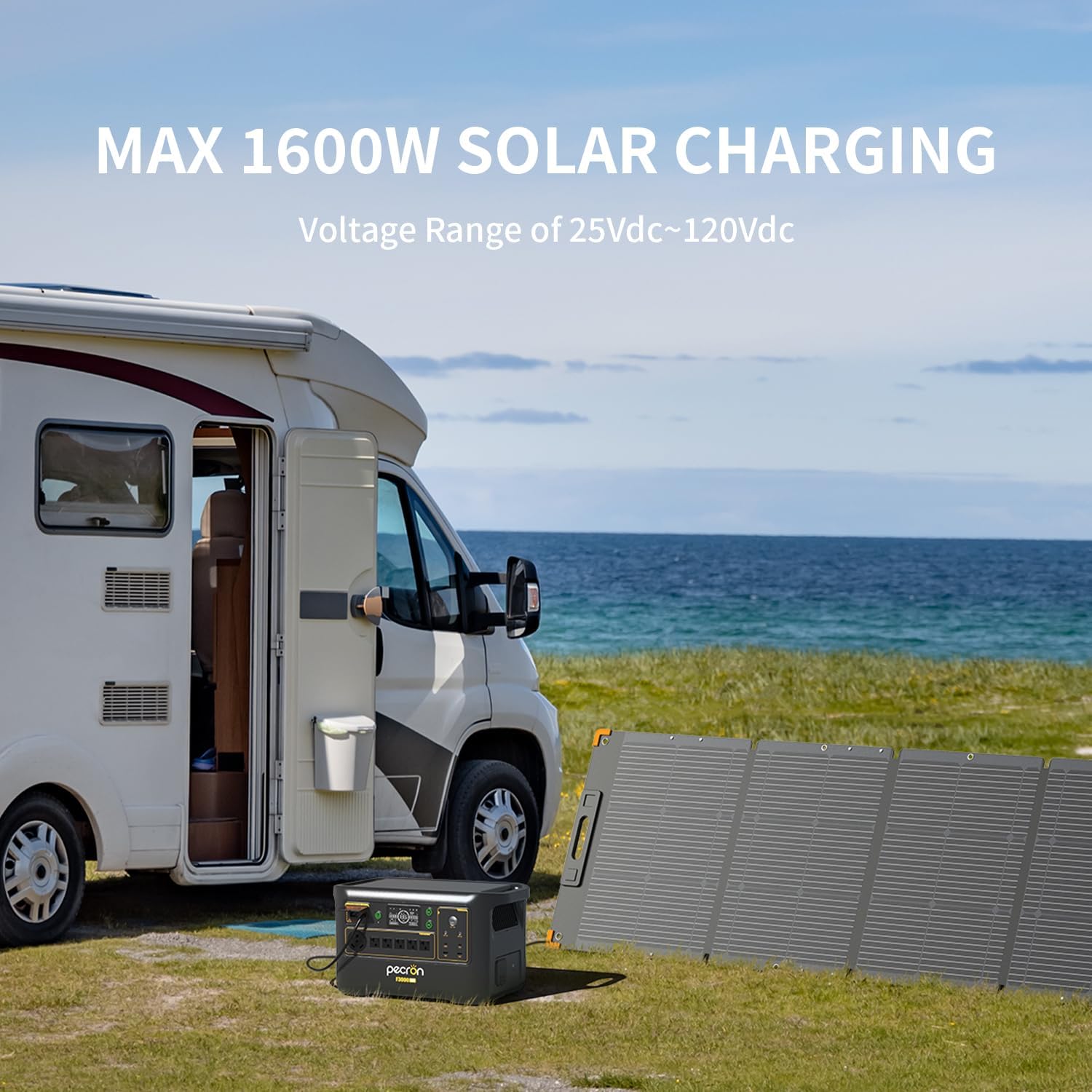 pecron Portable Power Station F3000LFP, 3072Wh Solar Generator, 3600W LiFePO4 Battery Home Backup, Fast Charging Lithium Battery with 100W USB-C Output for Home, Camping, RV, Emergency