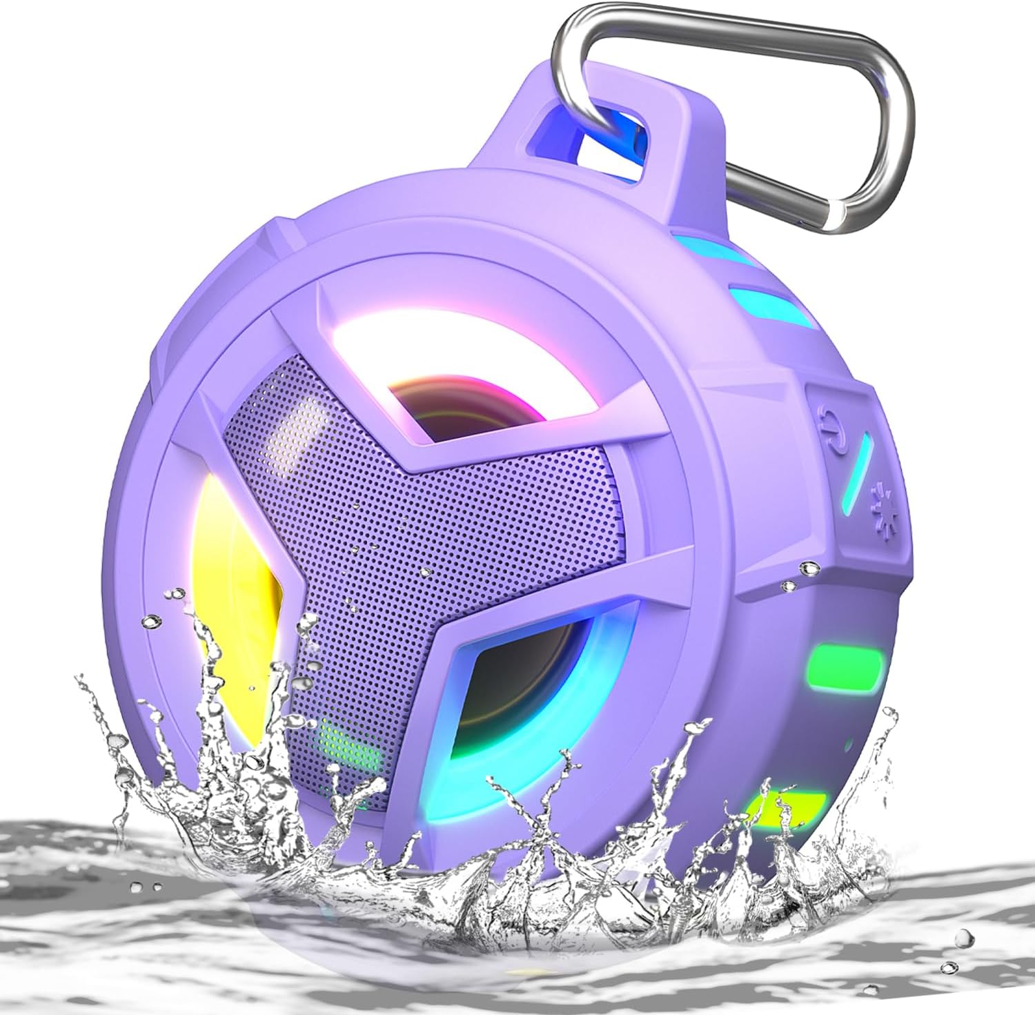 EBODA Bluetooth Shower Speaker, IP67 Waterproof Portable Wireless Small Speakers, Floating, 24H Playtime for Home, Beach, Pool, Kayak, Hiking, Boat Accessories, Gifts for Women, Girls - Purple