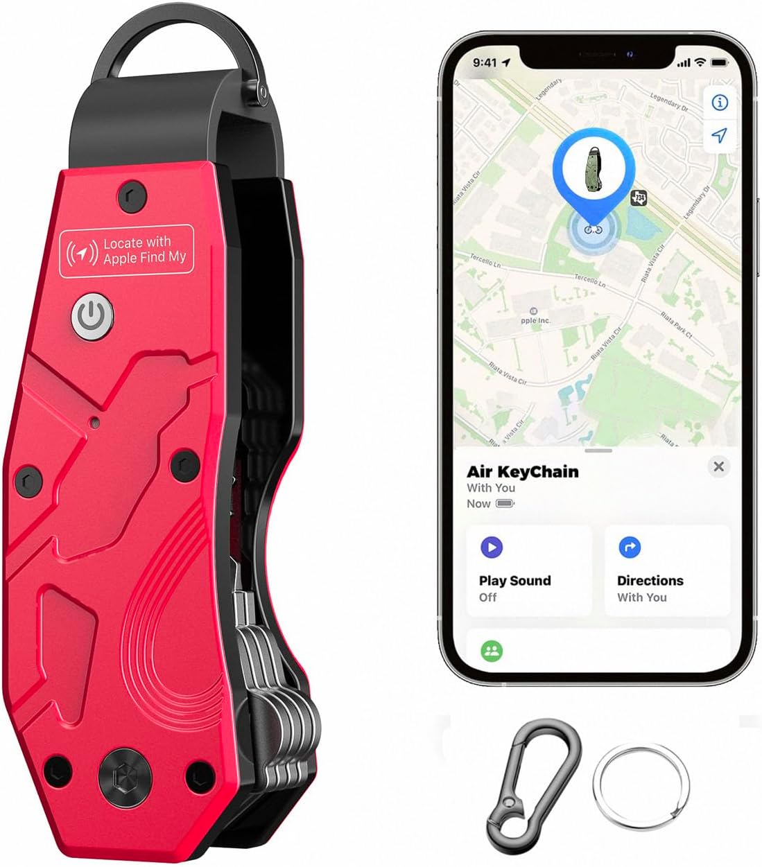Zeeker Air Keychain, Key Organizer Works with Apple Find My, Built-in airtag Chips, Holds 2-6 Keys, Car Key Chains with GPS Tracker, Key Finder, Minimalist Key Holder for Men and Women, iOS Only Use