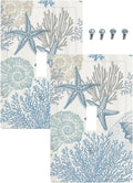 Decorative Light Switch Plate Covers Blue Starfish Coral Seaweed 1 Gang Light Switch Cover Plate Single Toggle Wall Plate Outlet Covers Faceplate for Bathroom Bedroom Decor （2 Pack）