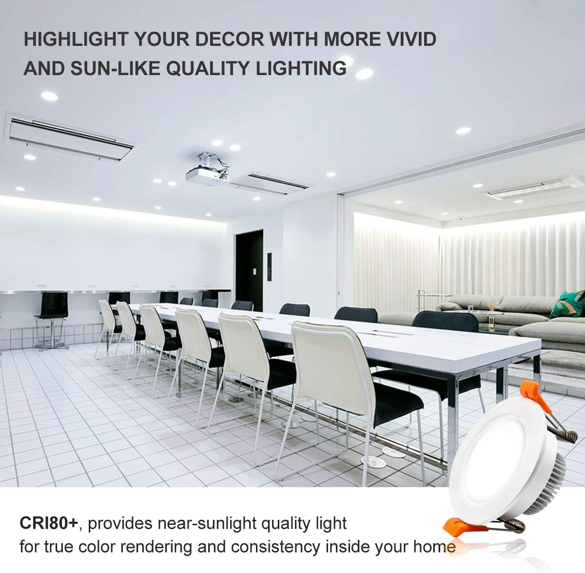 YGS-Tech 2 Inch LED Recessed Lighting, Dimmable Downlight 3W(35W Halogen Equivalent), CRI80, 5000K Daylight White Ceiling Light with LED Driver (10 Pack)