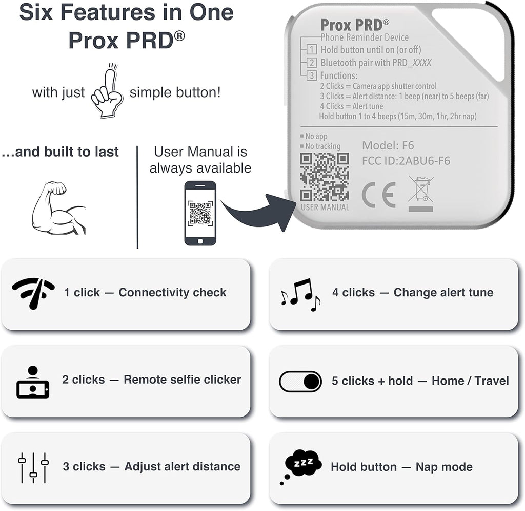 Prox PRD - Phone Separation Alert Device | Stop Forgetting or Leaving Phone Behind at Home, Work, Restaurant, or Car | Proximity Alert Notification Approx 50-150ft | Stay Connected | No Subscription