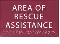 6" X4" Area of Rescue Assistance Sign- Tactile Graphics Grade 2 Braille Text ADA Compliant Sign |ADA Compliant Plastic Signs for Schools, Offices, Businesses, Apartments & Restaurants