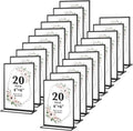 20 Pack Acrylic Sign Holders 4x6 Inch, Double Sided Vertical Stand Clear Picture Frames, Wedding Table Numbers Frames for Party, Restaurant Signs and Office Photos