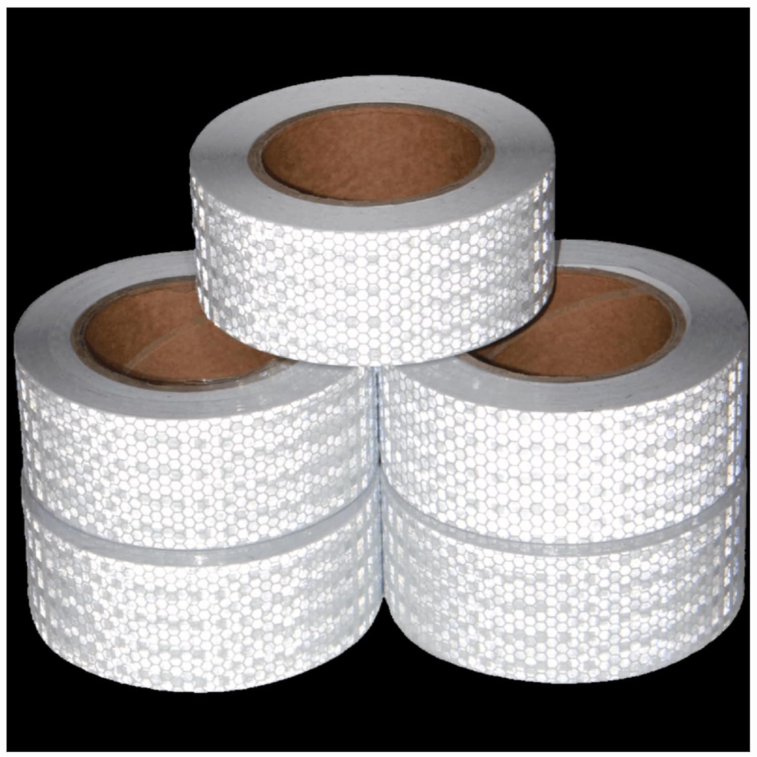White Reflective Tape Outdoor Waterproof 2 inch Wide, High Visibility Warning Industrial Marking Tape,Safety Stickers (68 feet,5 Rolls)