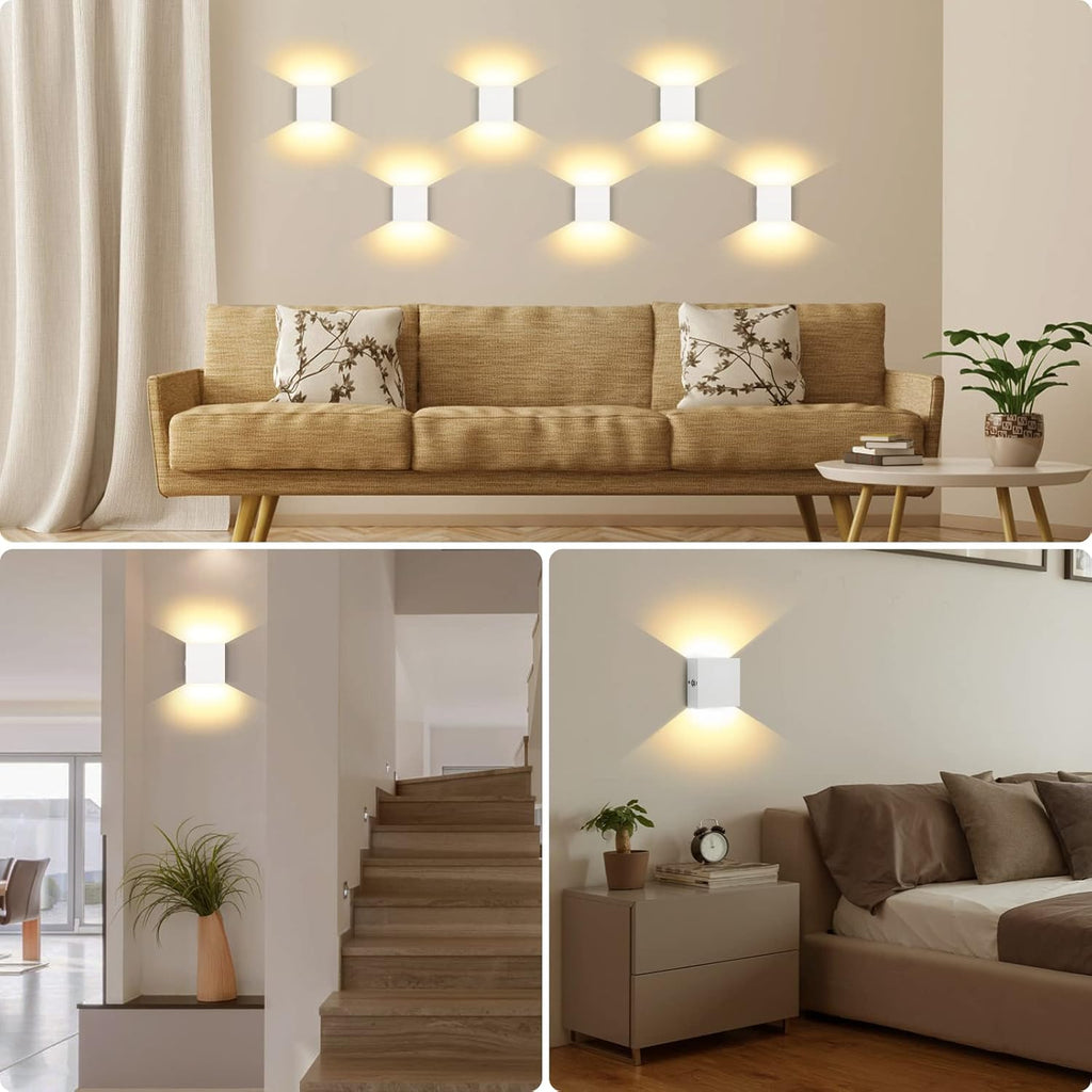 Lightess Battery Wall Sconce Touch Control, LED Wall Lights Rechargeable, Up Down Wall Mount Lights for Indoor Lighting, Warm White, LG9939108