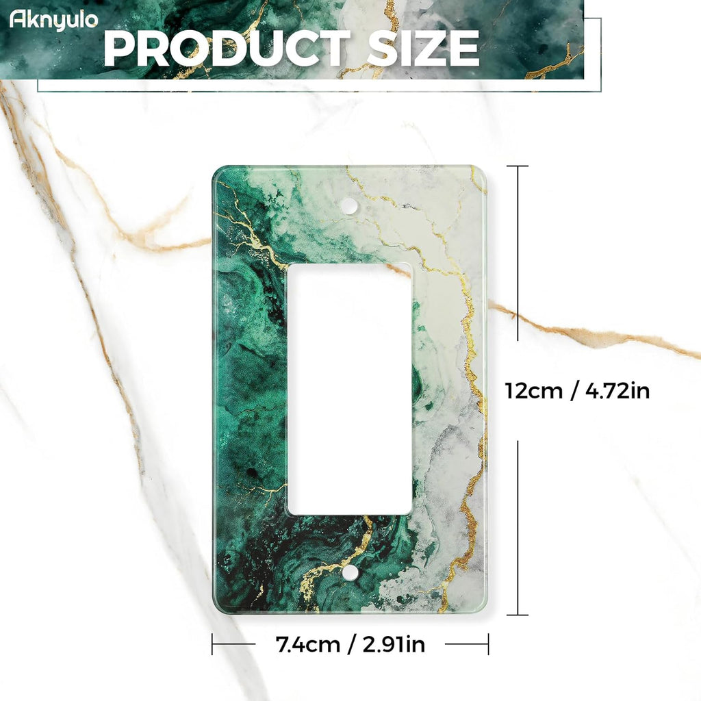 Modern Abstract Lexury Dark Turquoise Teal Blue Gray Marble Textured Acrylic Wall Plate Switch Light Cover Durable Decorative Outlet Covers Switch Plates And Outlet Covers