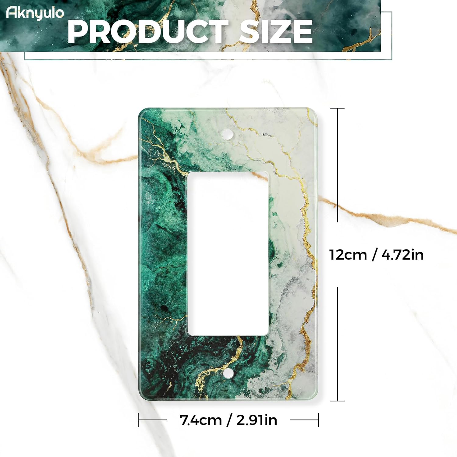 Modern Abstract Lexury Dark Turquoise Teal Blue Gray Marble Textured Acrylic Wall Plate Switch Light Cover Durable Decorative Outlet Covers Switch Plates And Outlet Covers