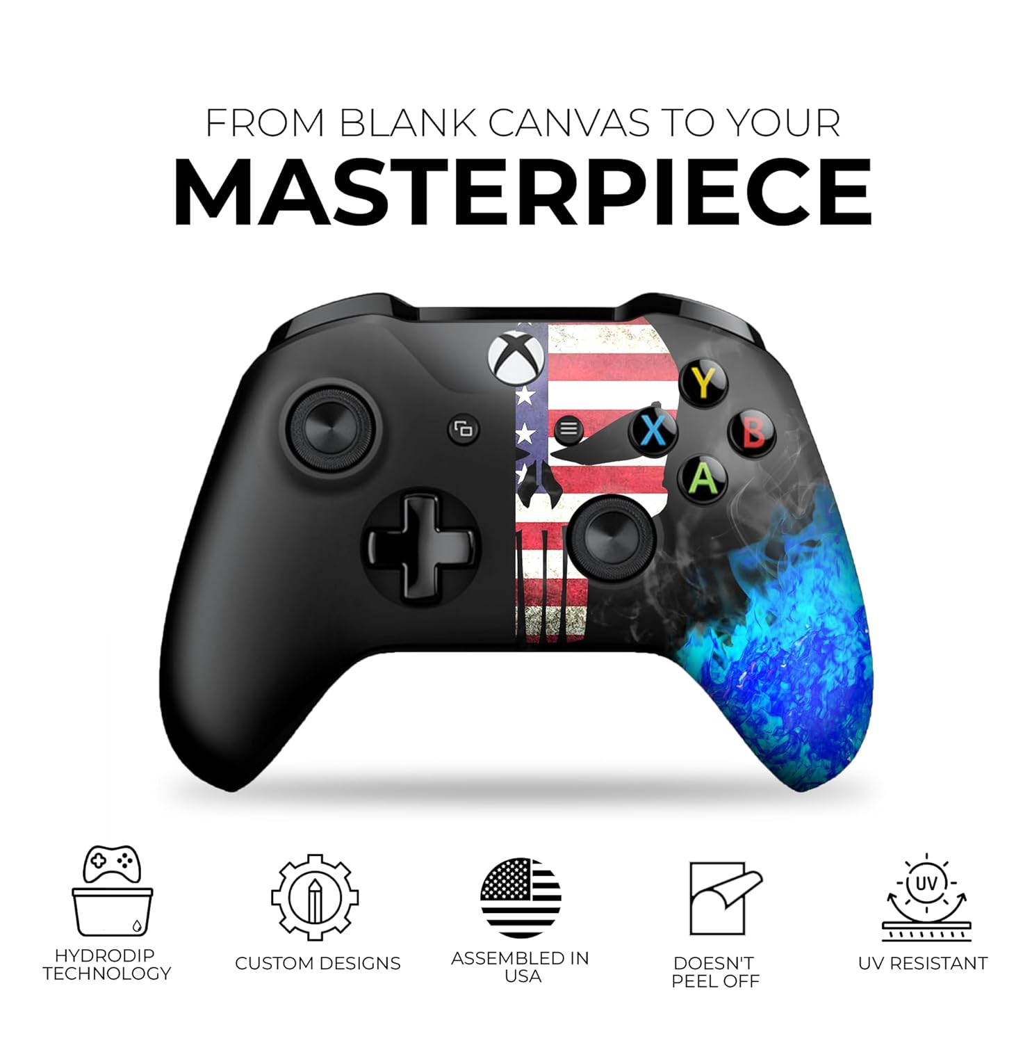 DreamController Ameriican Warrior Custom X-Box Controller Wireless Compatible With X-Box One/Series S S Proudly Customized In Usa With Permanent Hydro-Dip Printing (Not Just A Skin)