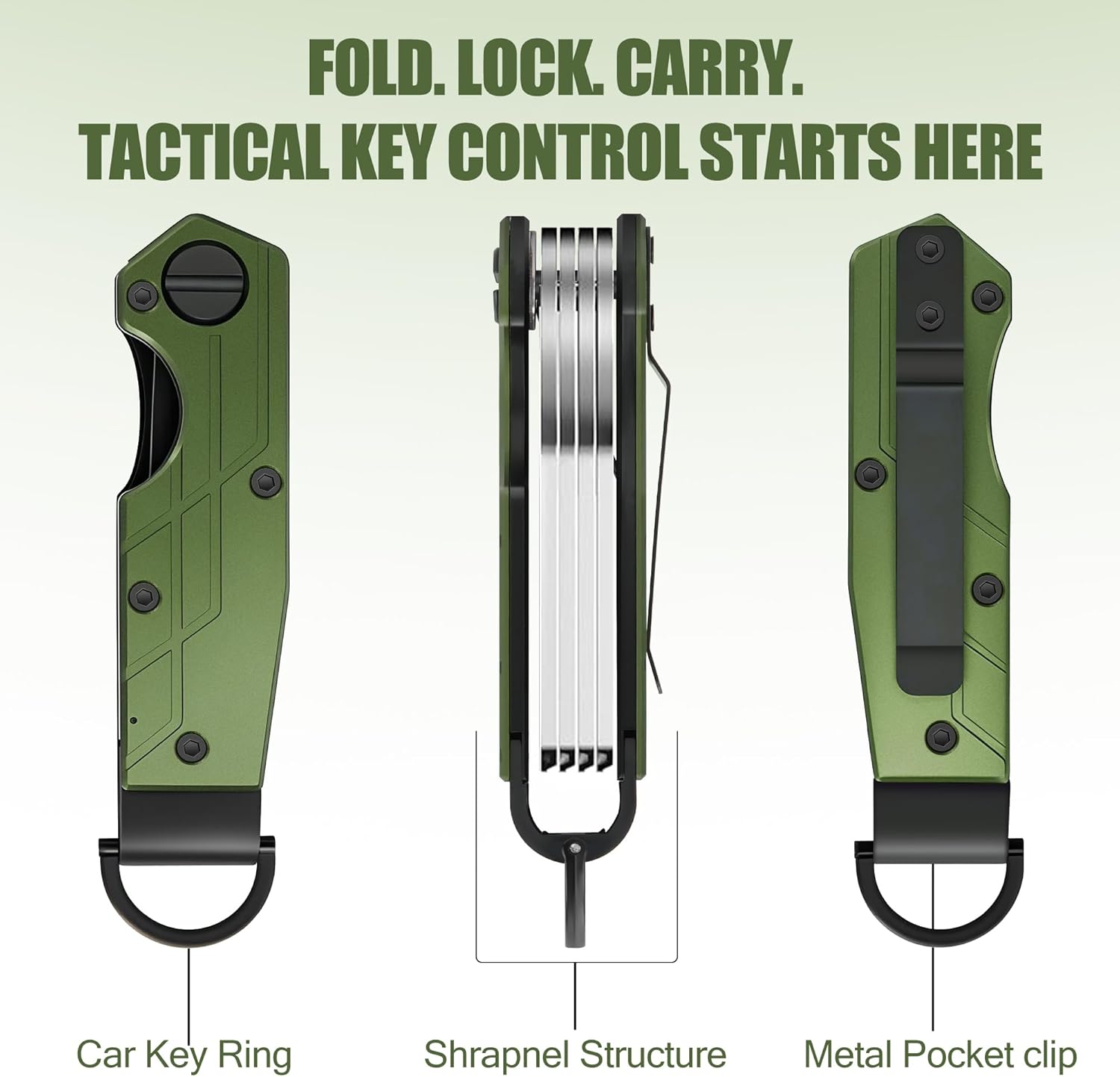Key Organizer for Men Compact Key Holder Minimalist Key Case Metal Key Chain Key Holder for Keychain Secures 2-5 Keys