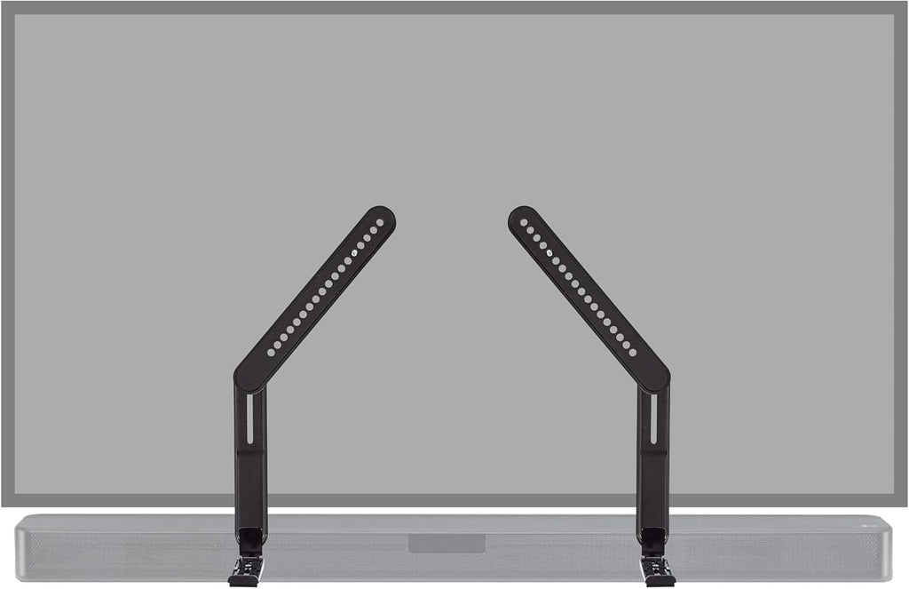 ECHOGEAR Sound Bar Mounting Bracket for Under TV - Adjustable Height & Depth for Max Compatibility Between TV & Soundbar - Dolby Atmos Compatible & Works with LG, Vizio, Bose & More