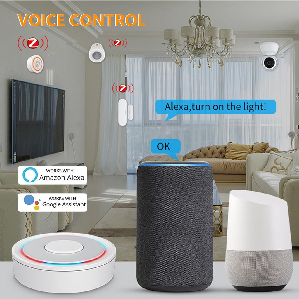 ZigBee Gateway and Bluetooth Hub, Only for Tuya Protocol Product, Dual Mode ZigBee Gateway, Wireless Smart Home Bridge Support Tuya Devices Remote Control, Gateway Hub Support Voice Control via Alexa