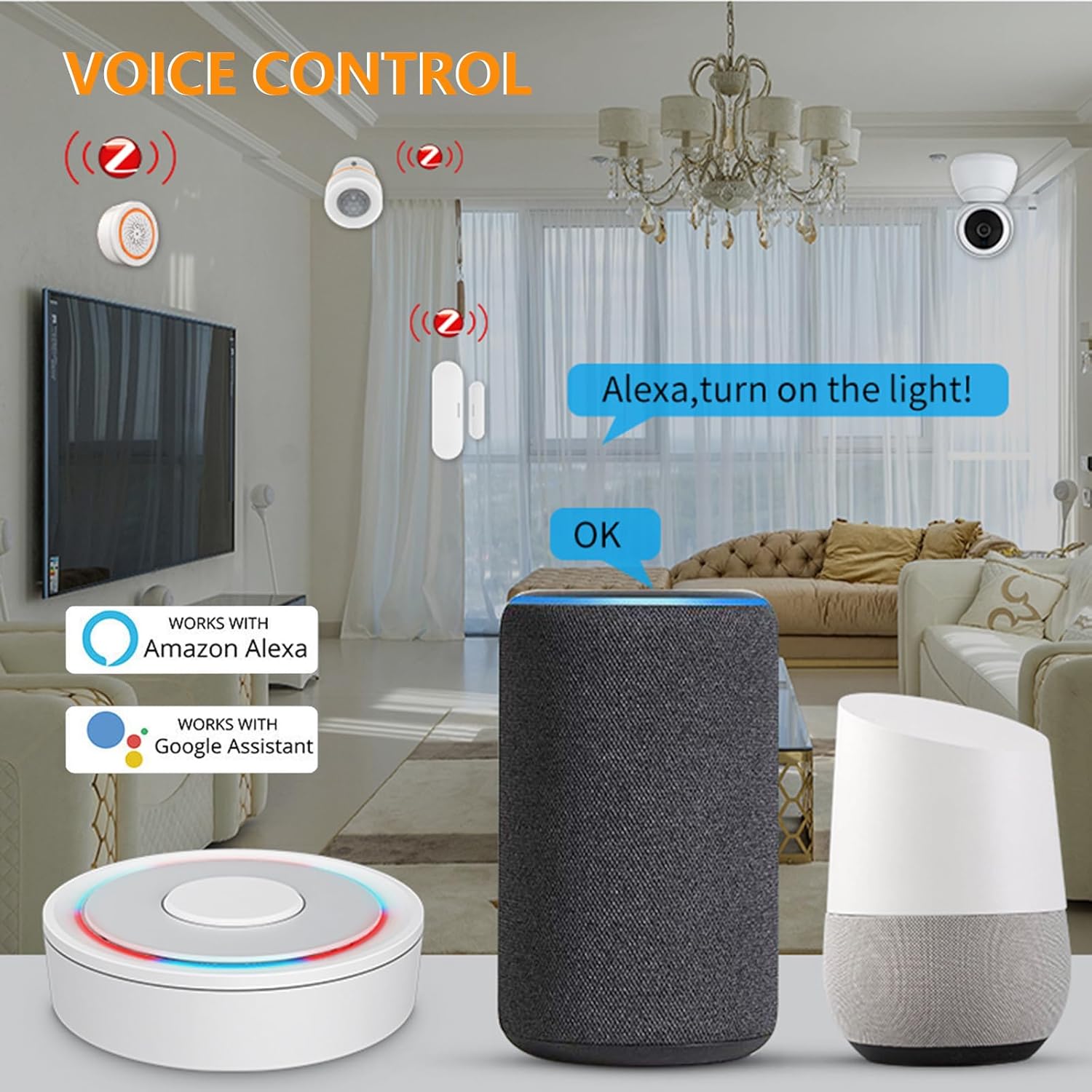ZigBee Gateway and Bluetooth Hub, Only for Tuya Protocol Product, Dual Mode ZigBee Gateway, Wireless Smart Home Bridge Support Tuya Devices Remote Control, Gateway Hub Support Voice Control via Alexa