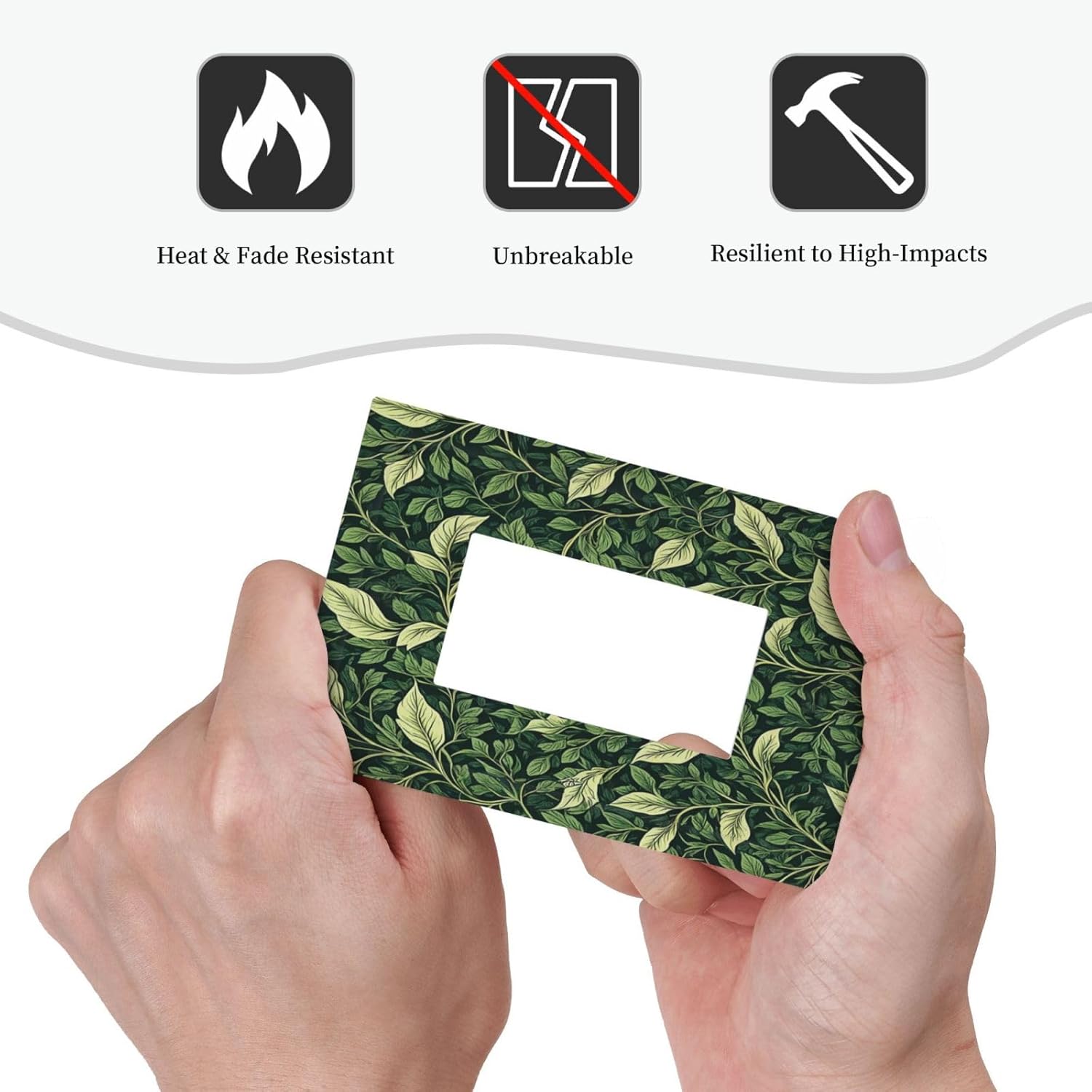 Outlet Covers Vintage Green Plant Leaves 1 Gang Wall Plates Single Rocker Light Switch Covers Decorative Switch Plates Electrical GFCI Panel Covers for Home Office Decor 5 X 3 IN