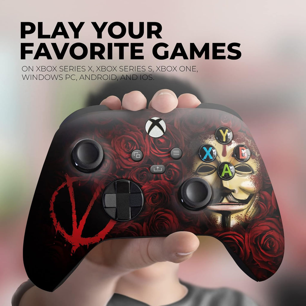 DreamController V For Venddeta Custom X-box Controller Wireless compatible with X-box One/Series X/S Proudly Customized in USA with Permanent HYDRO-DIP Printing(NOT JUST A SKIN) (MODDED)