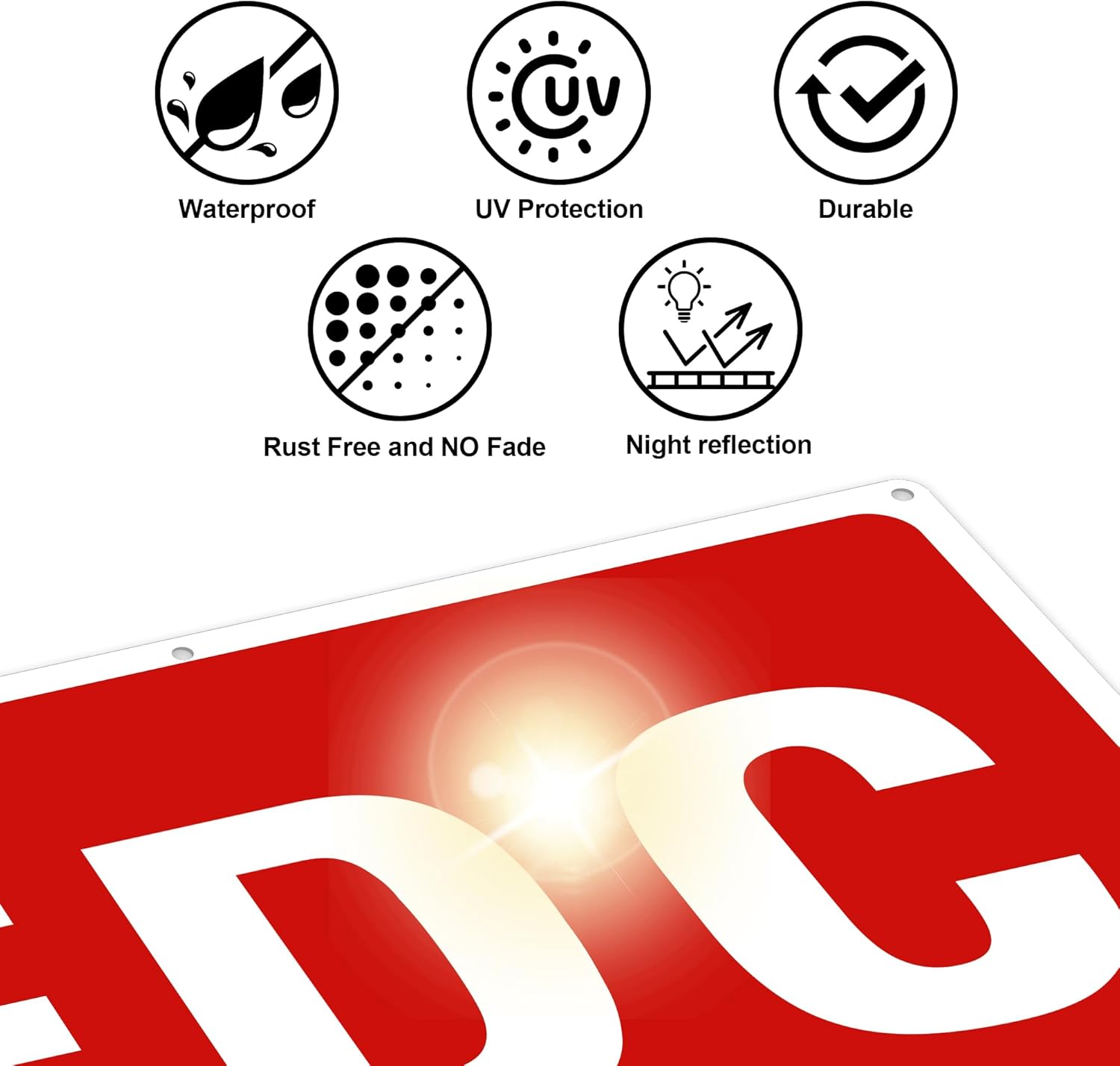 FDC Sign, 2 Pack FDC Sign Outdoor Aluminum Metal Sign, FDC Signs for Fire Department Connection, UV Protected Weather Resistant and Easy to Install (Size: 12x6 inches)