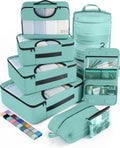 Veken 8 Set Packing Cubes for Travel Essentials, Suitcase Organizer Bags in 4 Sizes, Carry-On Luggage Accessories with Large Laundry & Hanging Toiletry Bag, Must-Have for Airplane, Road Trip & Camping