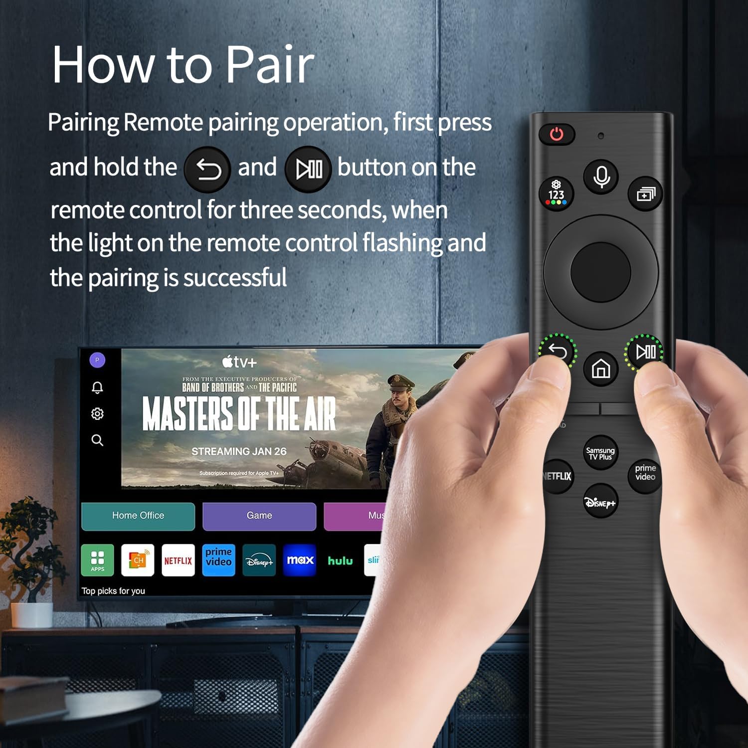 BN59-01385A Solar Voice Remote Control Replacement for Samsung TV Remote with 4 Shortcut Buttons, Compatible with Samsung Smart TVs 4k 8K Ultra HD Neo QLED, The Frame and Crystal UHD Series