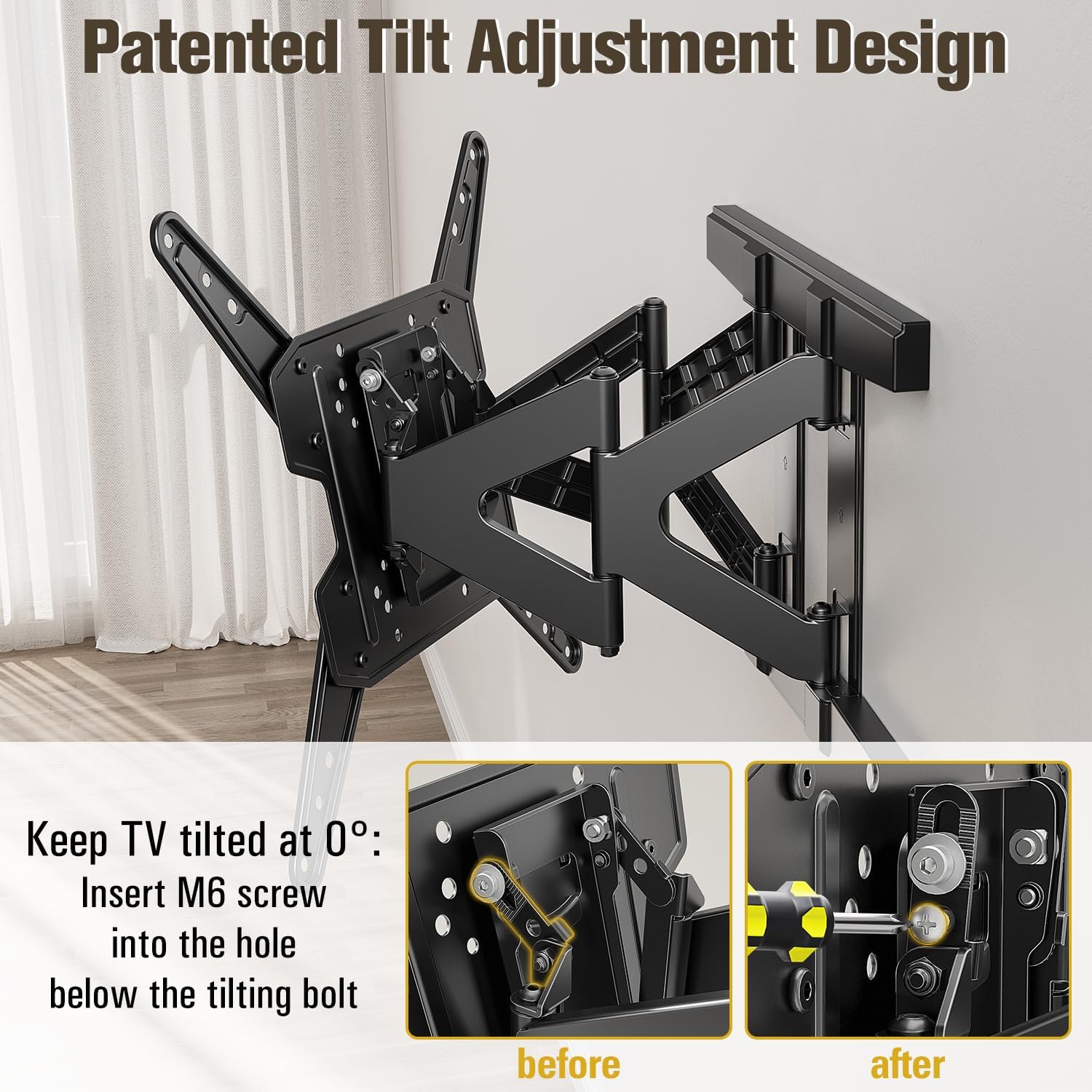 Mounting Dream Ultra Slim TV Wall Mount for 26-75 Inch Television, Full Motion Bracket with Smooth Extension, Swivel and Tilt, 1.38” Thin Low Profile TV Mount Fits 16'' Studs, Up to 400x400mm, 88lbs