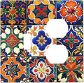 Wallplates Colorful Mexican Talavera Vintage Boho Floral 1 Toggle 1 Duplex Switch Plate Electrical Gfci Faceplate Decorative Light Switch Covers For Farmhouse Cabin Decor