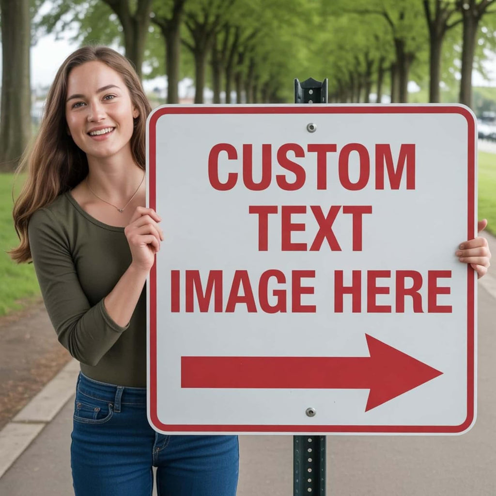 Custom Signs Outdoor Metal, Personalized Metal Sign, 28"x 28" Rust Free Aluminum, Reflective Option, Waterproof, Durable Ink
