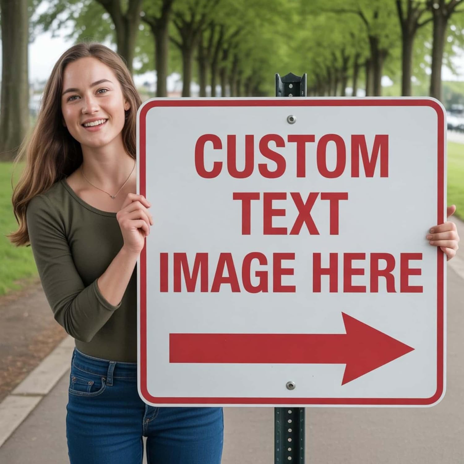 Custom Signs Outdoor Metal, Personalized Metal Sign, 28"x 28" Rust Free Aluminum, Reflective Option, Waterproof, Durable Ink