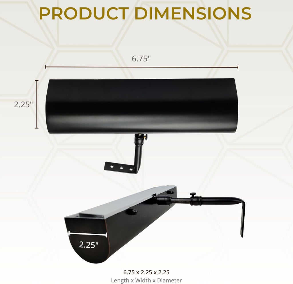 Royal Designs, Inc. Cordless Remote Control LED Picture Light, Dimmable with Timer Function, Black, 6.75 Inches, 2 Pack