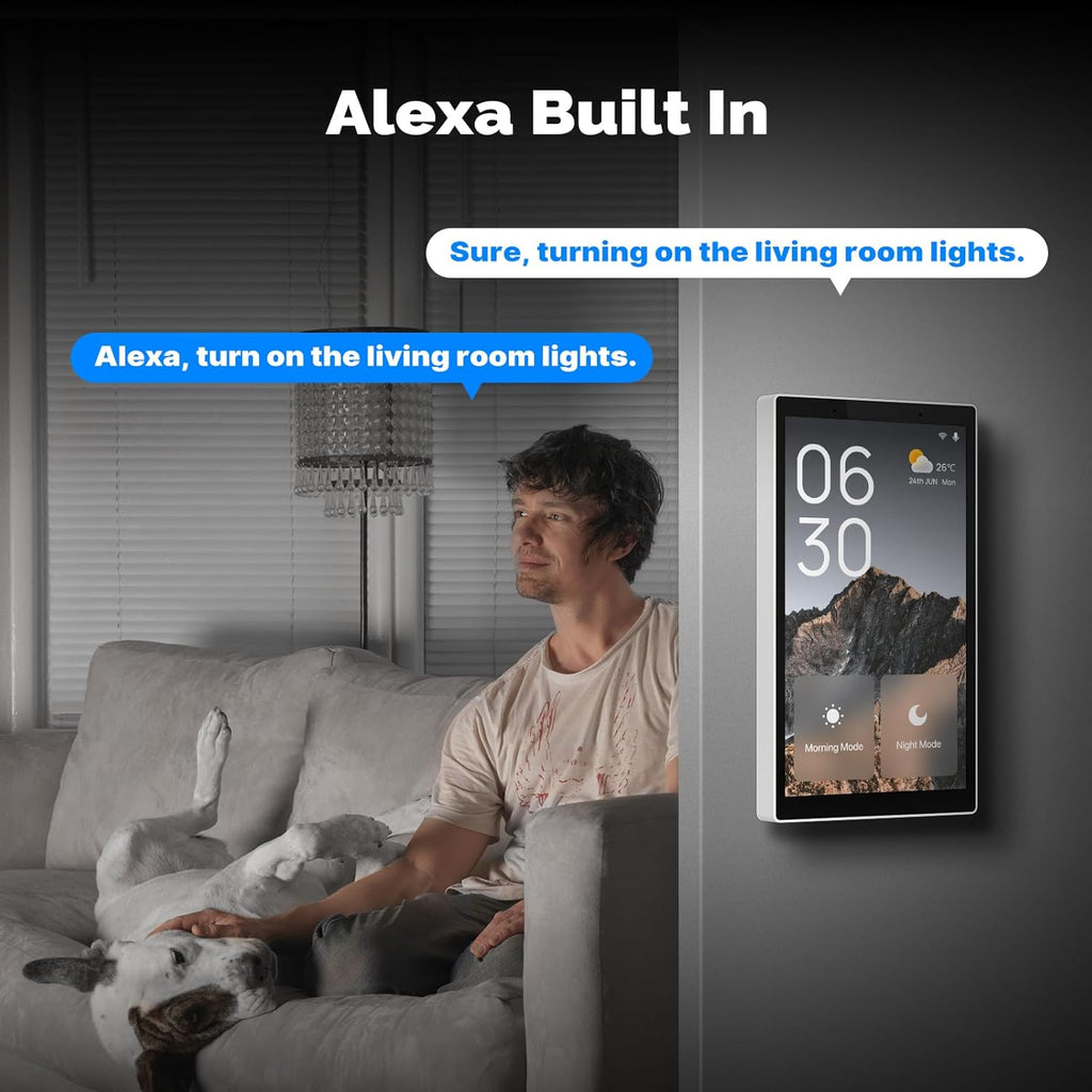 MOES Smart Home Touchscreen Control(1-Switch Panel), In-wall Smart Panel with Alexa Built-in, Compatible with Smart Life devices, Manage and Control Home Devices and Scenes with Touch and Voice