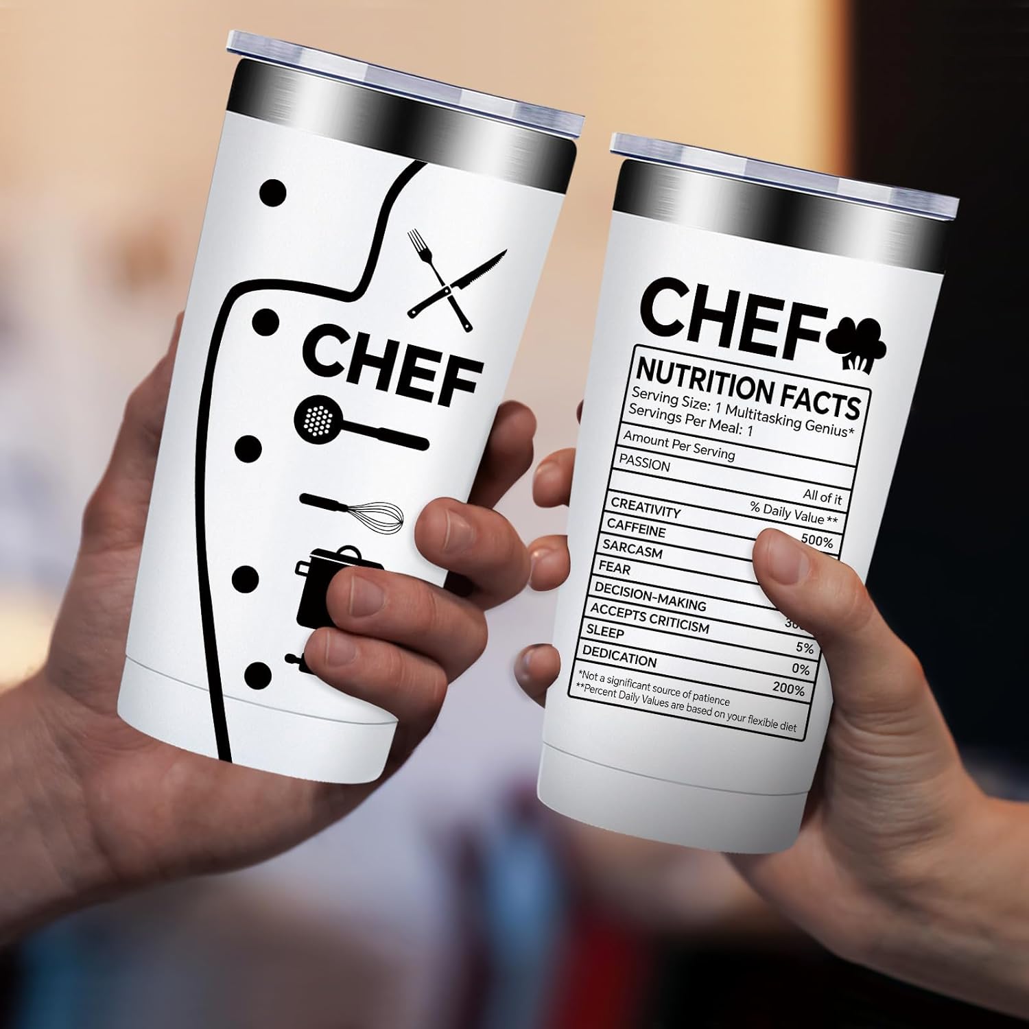 Fufandi Chef Gifts for Men Women - Ideal Gift for Chefs - Gifts for Cooking Lovers, Home Cooks, Bakers, Culinary Students - Tumbler Cup 20oz