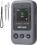 AGT-2309 Portable Carbon Monoxide Detector, 15-Day Standby, Rechargeable Mini CO Monitor with Lanyard for Travel & Camping, Handheld CO Meter with Audible & Visual Alerts, 0-1000ppm - Gray