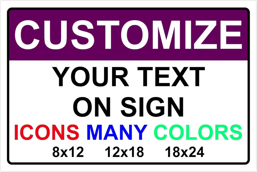 Custom Signs for Outside - Personalized Metal Signs for Outdoors, Home, Airbnb, Office, 12x18 Inch Custom Metal Sign Rust Free, UV Protected, Waterproof and Easy to Install - Made in USA